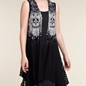 Vocal Apparel Black Fleur de lis vest